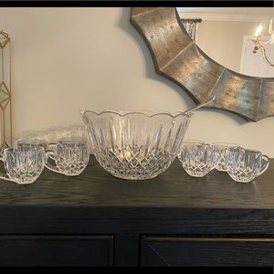 Shannon crystal punch bowl set